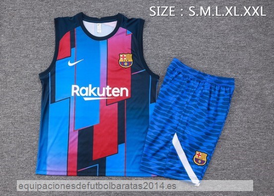 Nuevo Entrenamiento Sin Mangas Conjunto Completo Barcelona 23/24 Azul Rojo Baratas